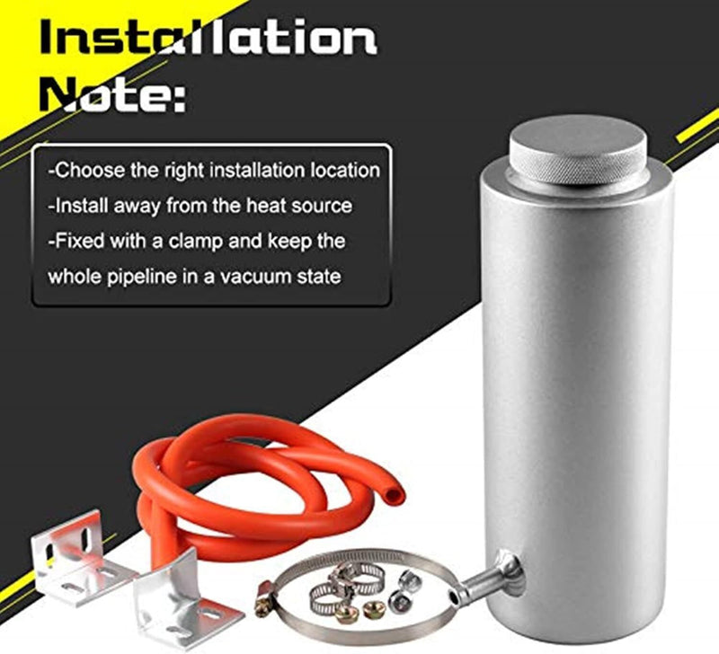 DURAFORCE 800ML Universal Radiator Coolant Catch Tank Kit Overflow Reservoir Aluminum