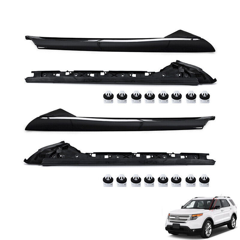 DURAFORCE Pair Inner & Outer Windshield A Pillar Molding Trim For Ford Explorer 2011-2019