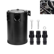 DURAFORCE Universal 3-Port Oil Catch Can Reservoir Tank Black, 2 Inlet 1 Outlet