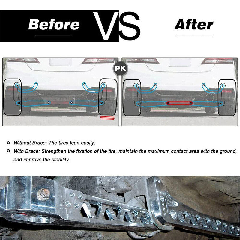 DURAFORCE Rear Suspension Lower Control Arm + Subframe Brace Kit For 96-00 Honda Civic EK