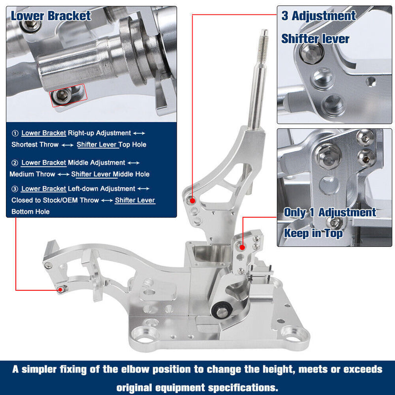 DURAFORCE RSX Shifter Cables Trans Bracket Shifter Box For K20 K24 K-Series Swap Civic CRX