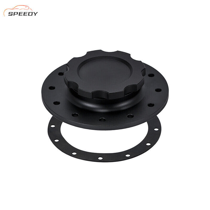DURAFORCE 160mm Billet Aluminum Easy Fill Fuel Cell Gas Cap with 12 Hole Cell Bung Replace