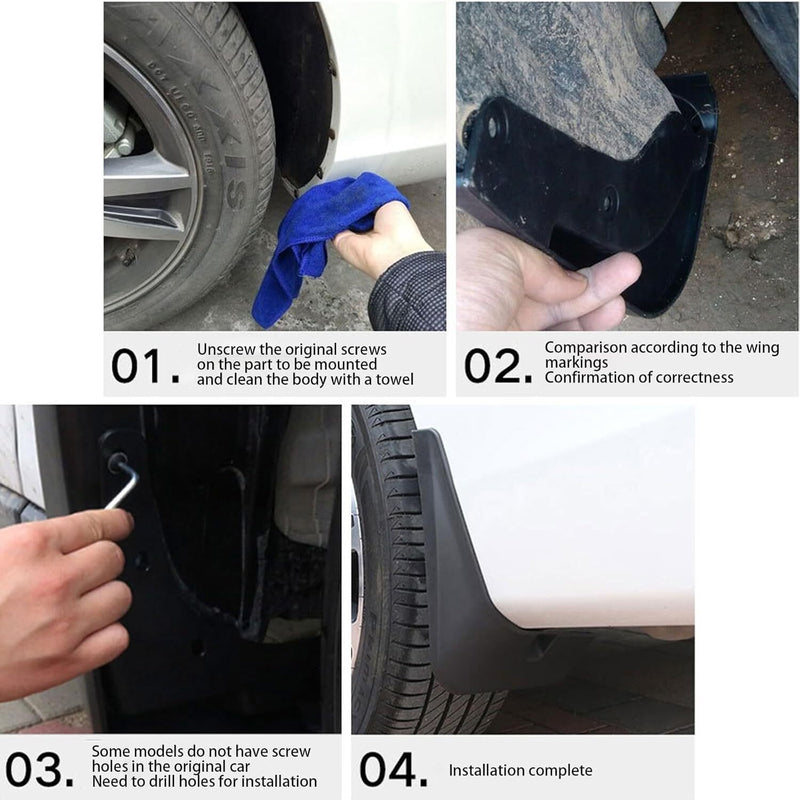 DURAFORCE 4Pcs Mud Flaps Mudguards Splash Guard Front & Rear for Subaru Outback 2021-2024