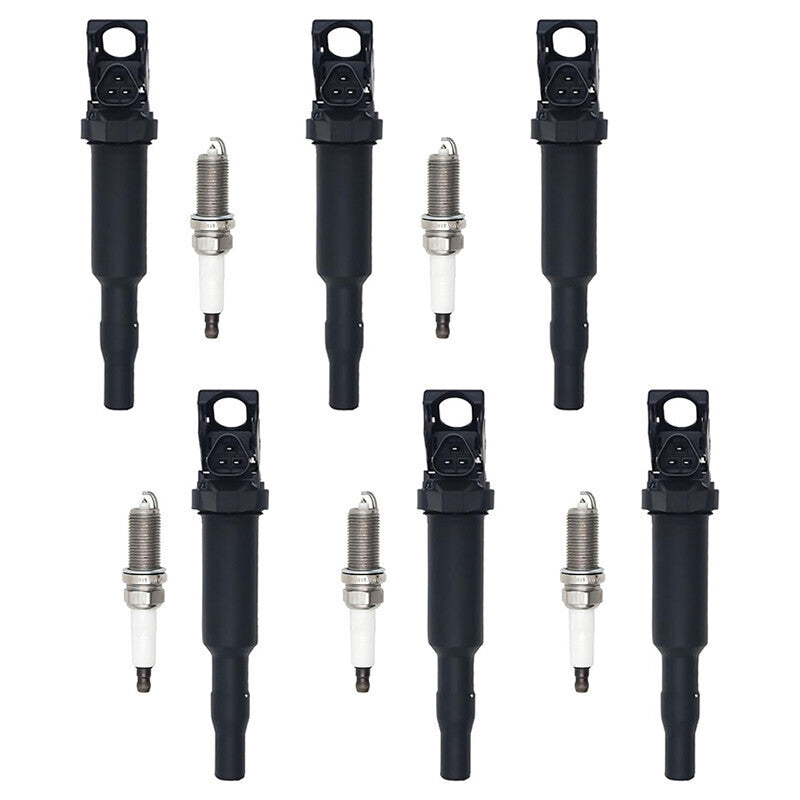 DURAFORCE 6 Ignition Coil and Spark Plugs Pack for BMW 128i 325i 328i UF592 0221504470