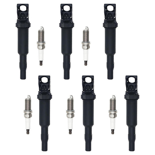 DURAFORCE 6 Ignition Coil and Spark Plugs Pack for BMW 128i 325i 328i UF592 0221504470