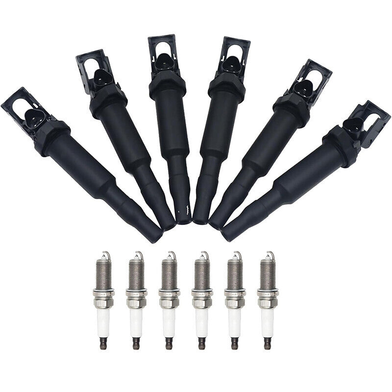 DURAFORCE 6 Ignition Coil and Spark Plugs Pack for BMW 128i 325i 328i UF592 0221504470