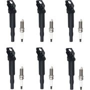 DURAFORCE 6 Ignition Coil and Spark Plugs Pack for BMW 128i 325i 328i UF592 0221504470