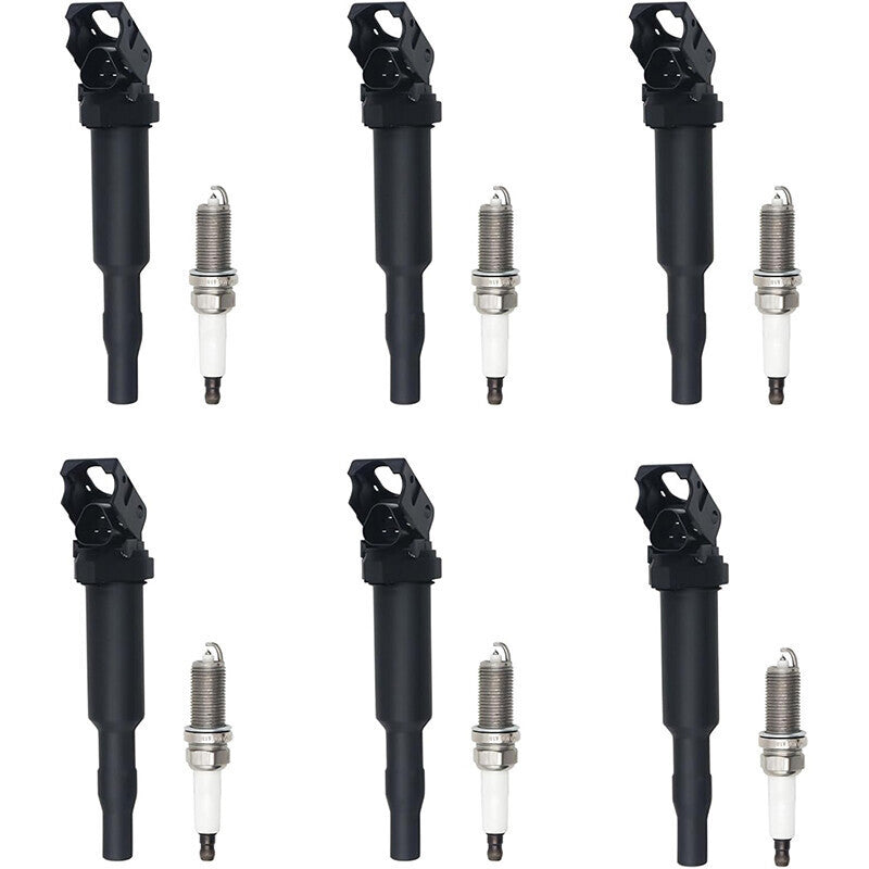 DURAFORCE 6 Ignition Coil and Spark Plugs Pack for BMW 128i 325i 328i UF592 0221504470