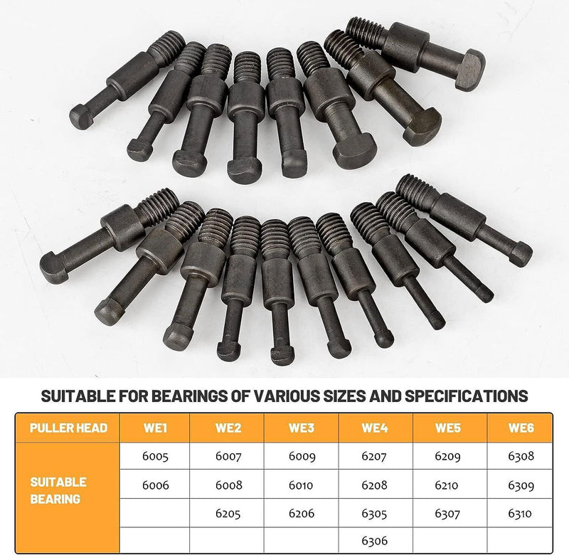 DURAFORCE 21 in1 Bearing Disassembly Puller Inner Hole Removal Tool Three-jaw Puller Set
