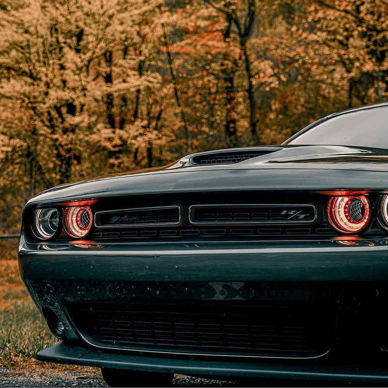 DURAFORCE Pack(2) Front Grill Grille Inserts Guards Cover Trim for Dodge Challenger 15-20