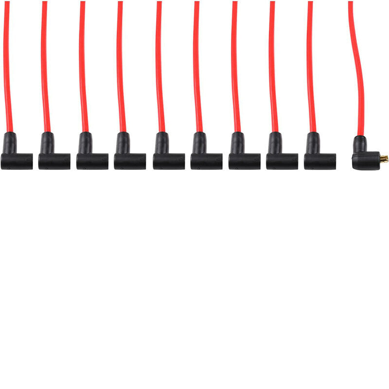 DURAFORCE Red 10.5mm Spark Plug Wire Set for 1969-1995 Ford Mustang F-150 V8 5.0L 5.8L New