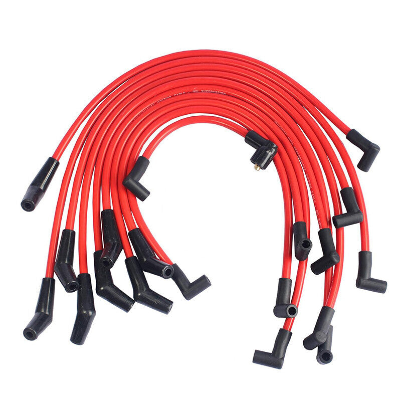 DURAFORCE 10Pcs Racing Spark Plug Wires 10.5mm M12259C301 For Ford 5.0L 5.8L SB SBF 302