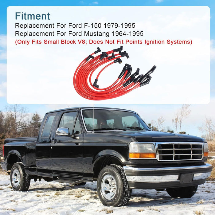 DURAFORCE 10X Spark Plug Wire for 1969-1995 Ford Mustang F-150 V8 5.0L/5.8L M-12259-C301