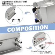 DURAFORCE Car 1L Aluminum Radiator Coolant Overflow Bottle Water Reservoir Tank + Cap