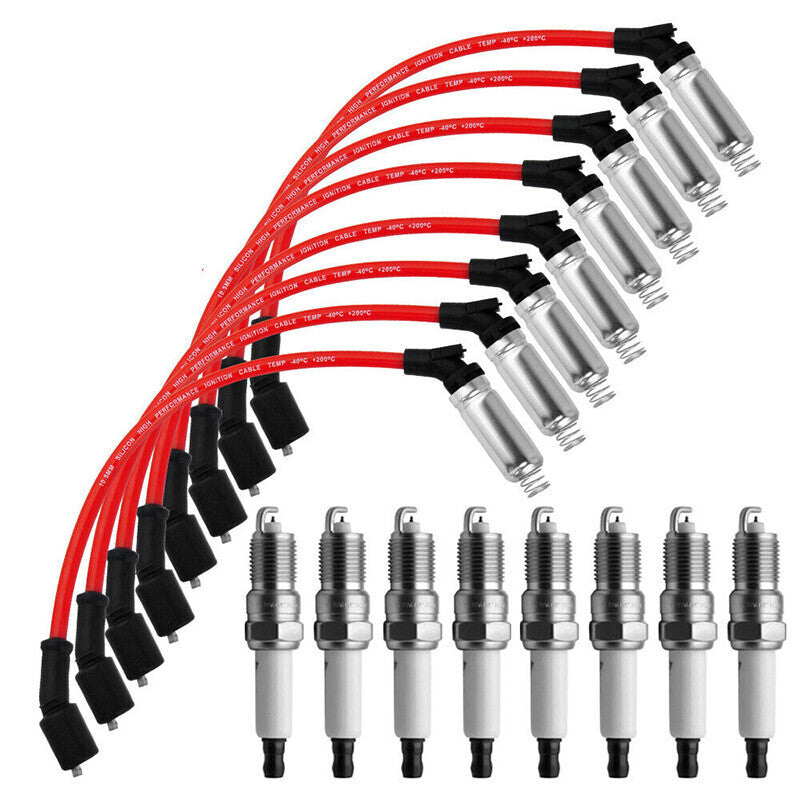 DURAFORCE 8pcs For Wires 48322 & Spark Plugs 41962 Chevy Silverado GMC 4.8/5.3/6.0L V8