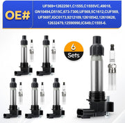 DURAFORCE 6x Ignition Coil & Iridium Spark Plug Packs For Cadillac GMC Chevy Buick UF569