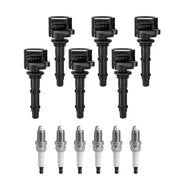 DURAFORCE 6 Ignition Coil & Spark Plug For Mercedes-Benz GLK350 E350 C300 C350 ML350 Black