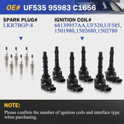 DURAFORCE 6 Ignition Coil & Spark Plug For Mercedes-Benz GLK350 E350 C300 C350 ML350 Black