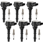DURAFORCE 6 Ignition Coil & Spark Plug For Mercedes-Benz GLK350 E350 C300 C350 ML350 Black