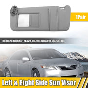 DURAFORCE Pair Sun Visor Left & Right Side Without Sunroof Gray For Toyota Camry 2007-2011