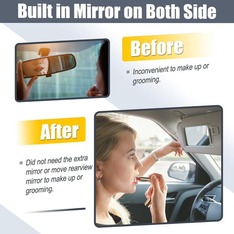 DURAFORCE Pair Sun Visor Left & Right Side Without Sunroof Gray For Toyota Camry 2007-2011