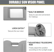 DURAFORCE Pair Sun Visor Left & Right Side Without Sunroof Gray For Toyota Camry 2007-2011