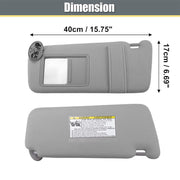 DURAFORCE Pair Sun Visor Left & Right Side Without Sunroof Gray For Toyota Camry 2007-2011