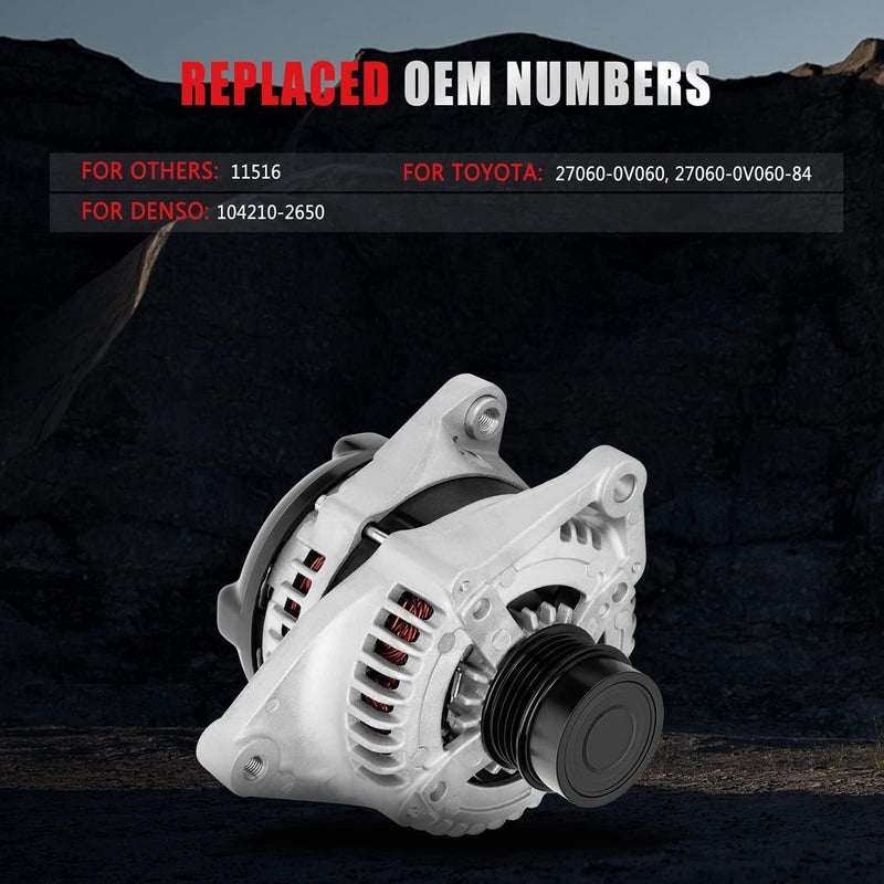 DURAFORCE Alternator for Toyota Carmy LE SE 2.5L 12V 27060-0V060-84 27060-0V060 2010-2011
