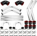 DURAFORCE 2.5" Universal Aluminum Turbo Intercooler Elbow Pipe Kit + Silicone Hose + Clamp