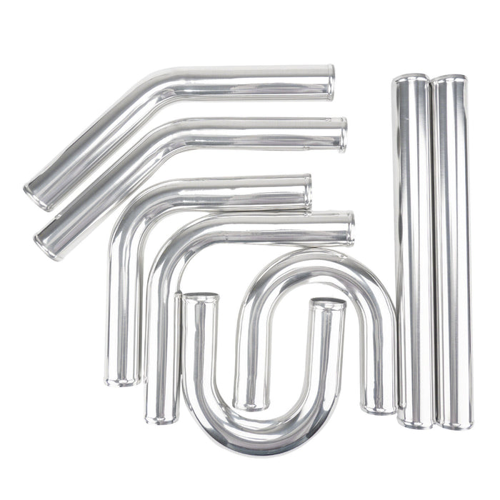 DURAFORCE 2.5" Universal Aluminum Turbo Intercooler Elbow Pipe Kit + Silicone Hose + Clamp