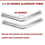 DURAFORCE 2.5" Universal Aluminum Turbo Intercooler Elbow Pipe Kit + Silicone Hose + Clamp