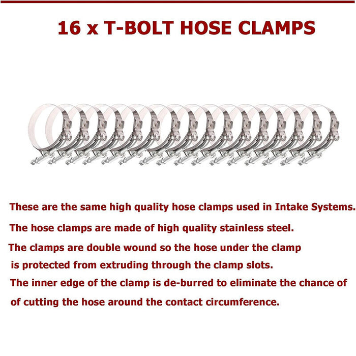 DURAFORCE 2.5" Universal Aluminum Turbo Intercooler Elbow Pipe Kit + Silicone Hose + Clamp