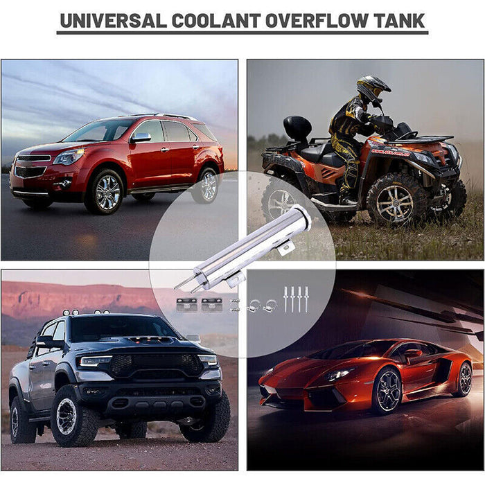 DURAFORCE 3"x10" Universal Radiator Overflow Tank Steel Coolant Overflow Tank 32 OZ