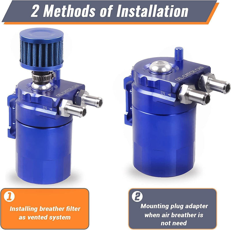 DURAFORCE Oil Catch Can Kit Reservoir Baffled Tank with Breather Filter Universal Engine P