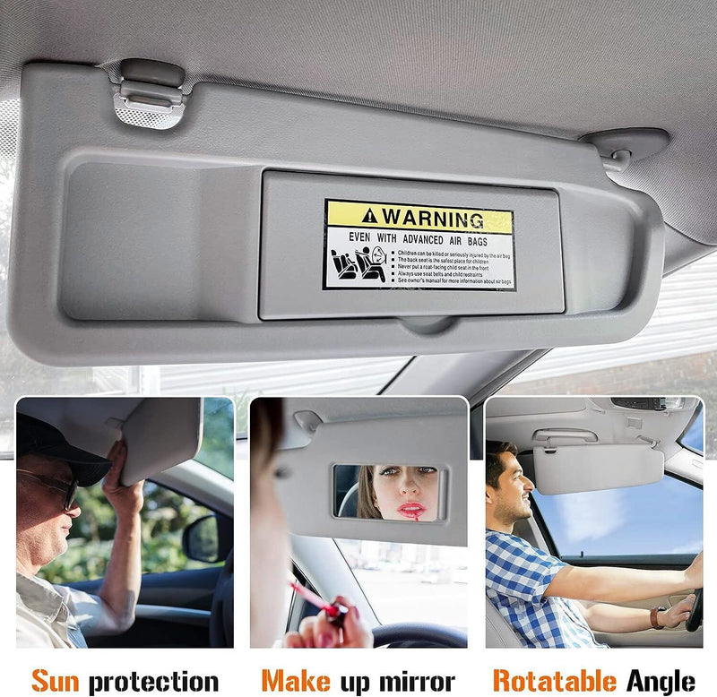 DURAFORCE Passenger Side RH Sun Visor For Honda Civic 2006 2007 2008 2009 2010 2011 Grey