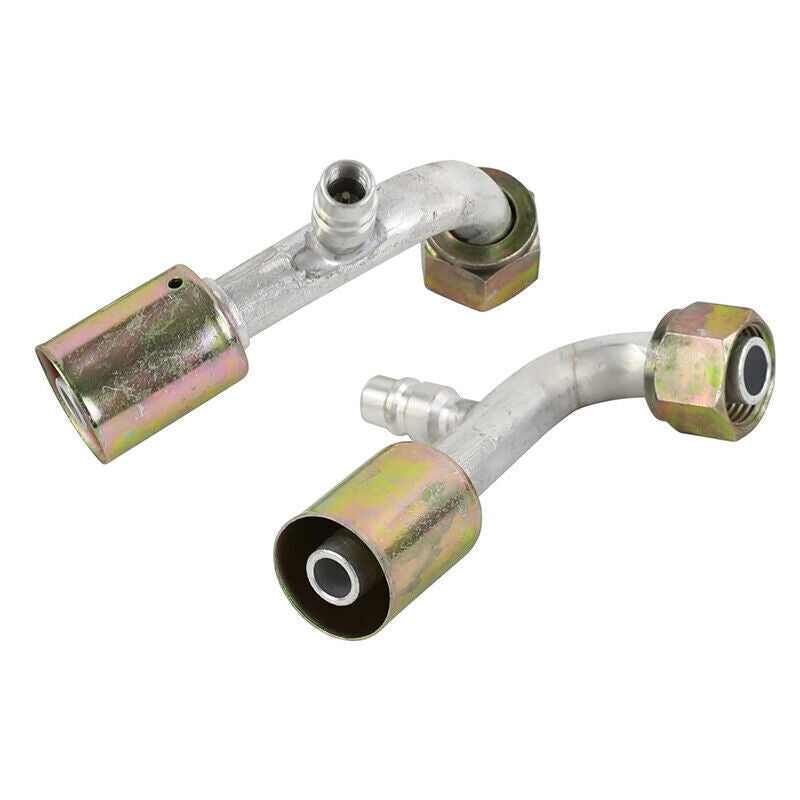 DURAFORCE AC Fitting Set #8 and #10 Female Oring Beadlock 90 Degree & R134a pressure valve