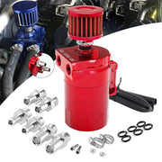 DURAFORCE Universal Oil Catch Can Kit Red Baffled Reservoir with Breather Filter US STOCK