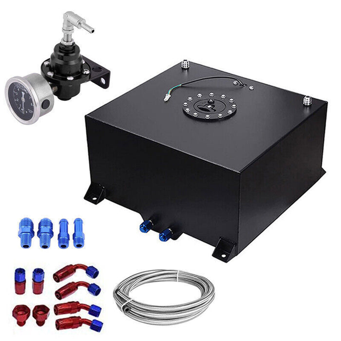 DURAFORCE 20 GALLON/78L ALUMINUM FUEL CELL TANK+FEED LINE KIT+PRESSURE REGULATOR