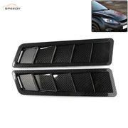 DURAFORCE 1 Pair Car Bonnet Louver Hood Air Vent Grille Panel Scoop Carbon Fiber Universal