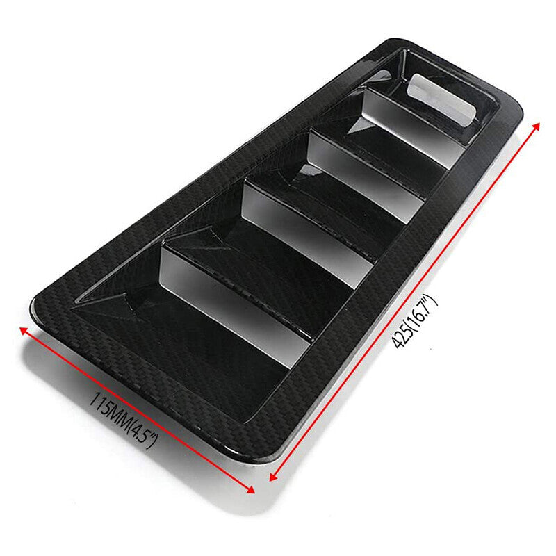 DURAFORCE 1 Pair Car Bonnet Louver Hood Air Vent Grille Panel Scoop Carbon Fiber Universal