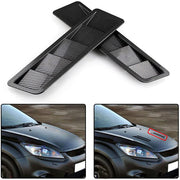 DURAFORCE 1 Pair Car Bonnet Louver Hood Air Vent Grille Panel Scoop Carbon Fiber Universal