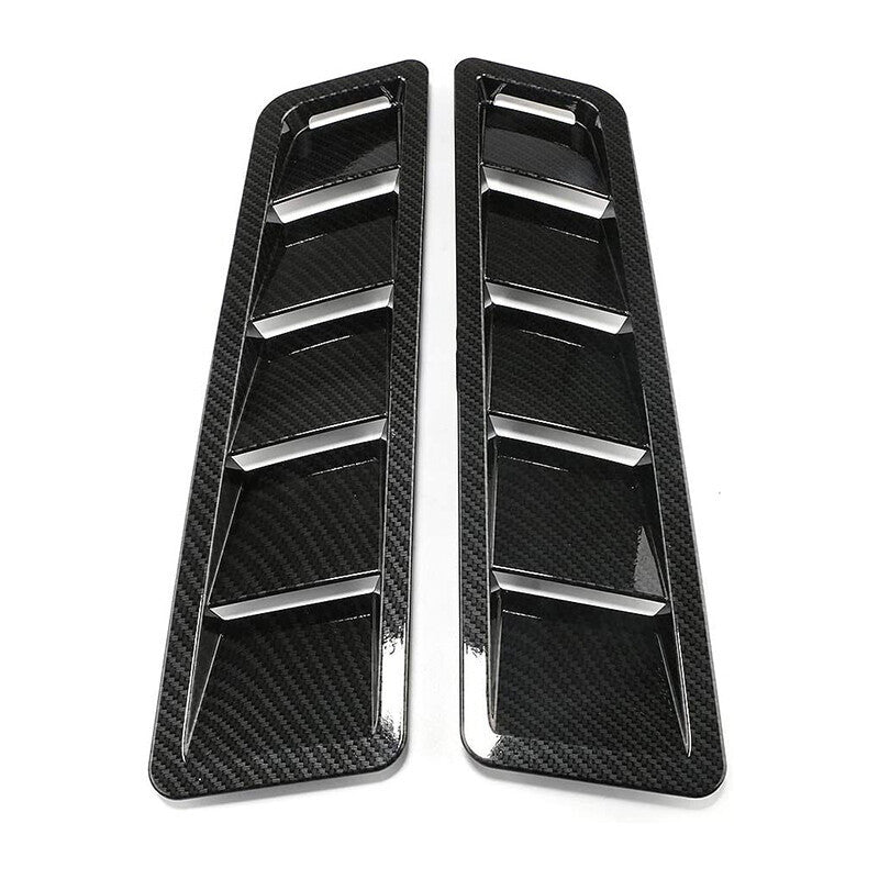 DURAFORCE 1 Pair Car Bonnet Louver Hood Air Vent Grille Panel Scoop Carbon Fiber Universal