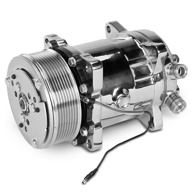 DURAFORCE A/C Compressor Fit for Sanden 508 Style 8-Groove Serpentine Belt HC5004C Sliver