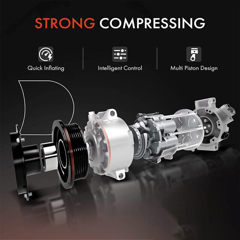 DURAFORCE A/C Compressor Fit for Sanden 508 Style 8-Groove Serpentine Belt HC5004C Sliver