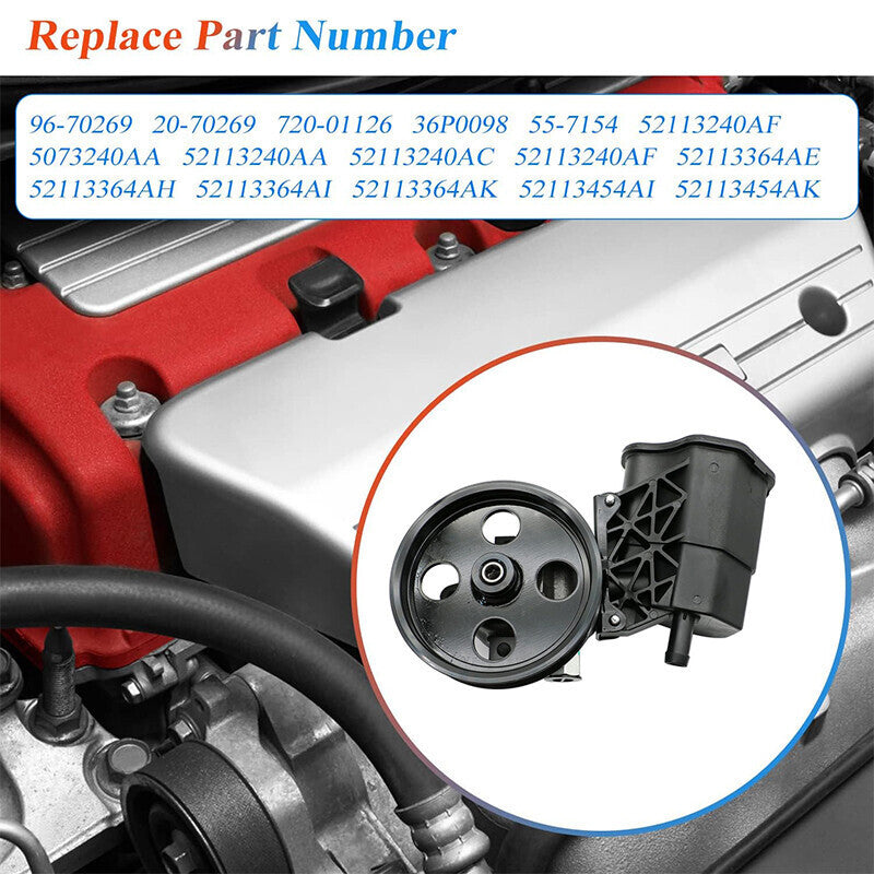 DURAFORCE Power Steering Pump w/ Pulley & Reservoir for Dodge Ram 1500 Durango Chrysler
