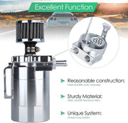 DURAFORCE Oil Catch Can Kit Reservoir Polished Tank + Breather Filter Universal Aluminum S