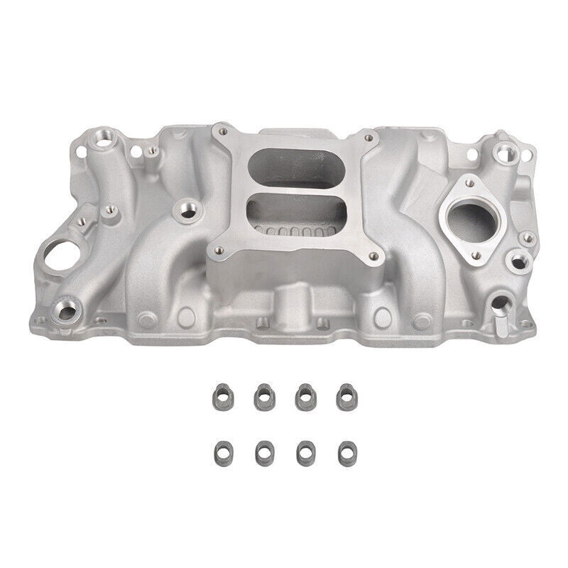 DURAFORCE Aluminum Dual Plane Intake Manifold Fit for Chevy 350 1955-1995 Small Block