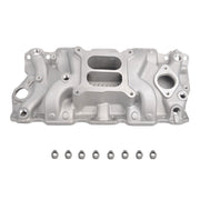 DURAFORCE Aluminum Dual Plane Intake Manifold Fit for Chevy 350 1955-1995 Small Block