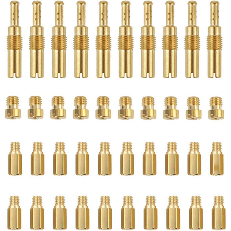 DURAFORCE 40pcs Carburetor Main Jet Slow Pilot Jet Kit for PWK Keihin OKO CVK Carb Gold