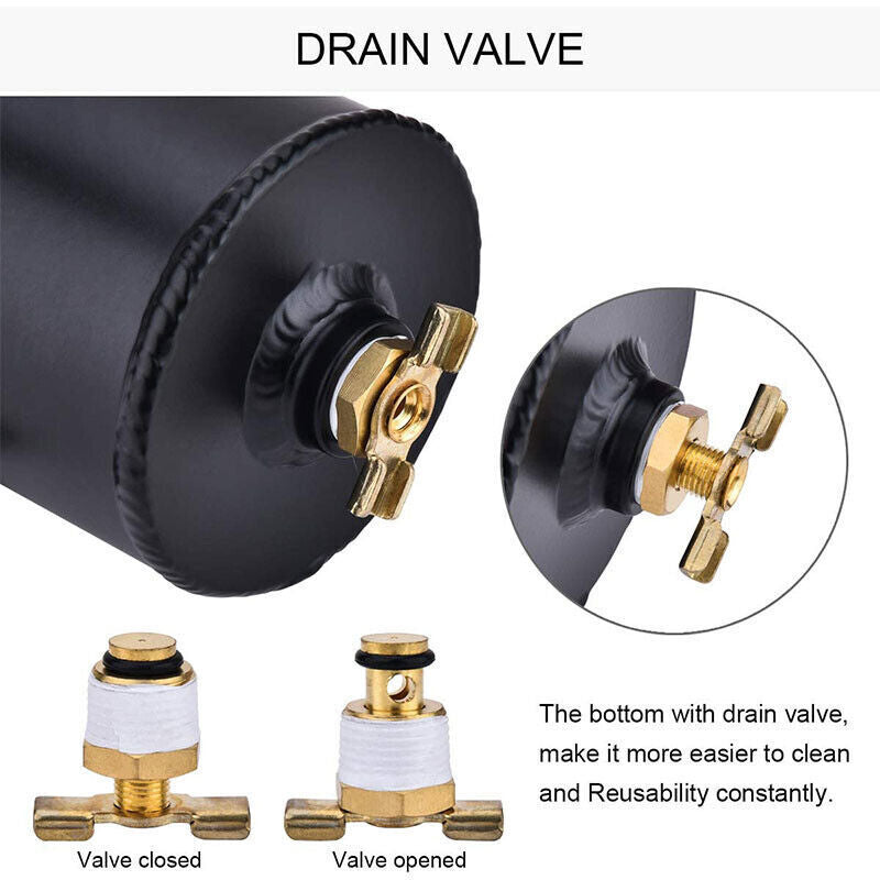 DURAFORCE Universal Oil Catch Can Kit Reservoir Baffled Tank with Breather Filter Aluminum